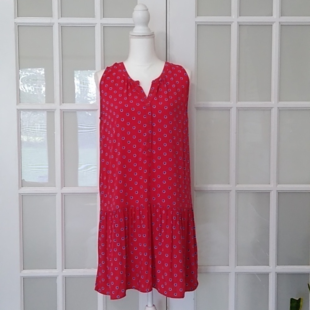 Beach Lunch Lounge Red Drop Waist Dress Size - Small - Picture 2 of 12